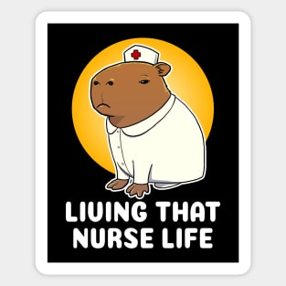 living that nurse life Capybara Nurse Costume Sticker